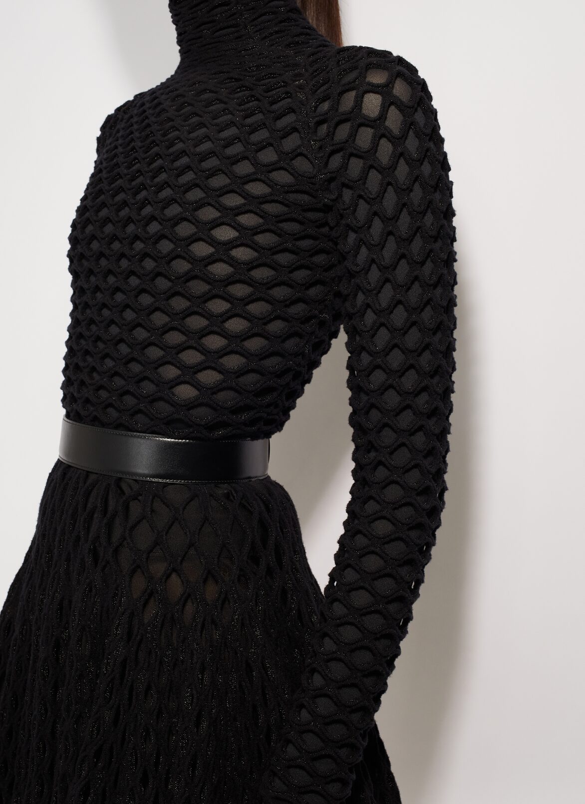 Cage knit highneck jumper ALAÏA BLACK CAGE KNIT HIGHNECK JUMPER